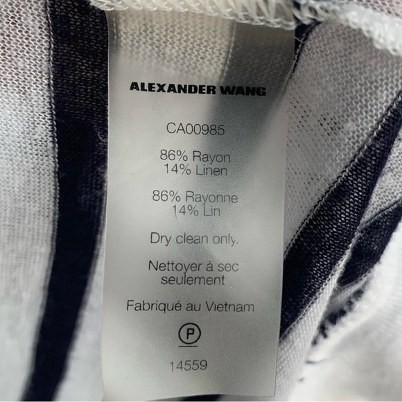 T BY ALEXANDER WANG Striped Rayon Linen Tee - Picture 4 of 7